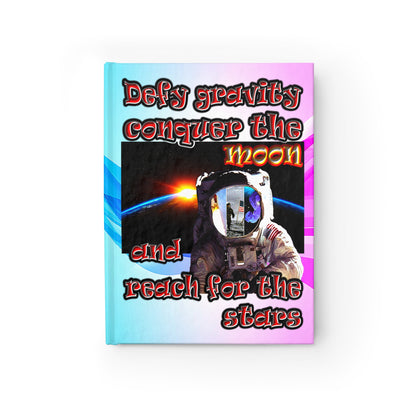 defy conquer reach - journal-lined (light blue-pink wave)