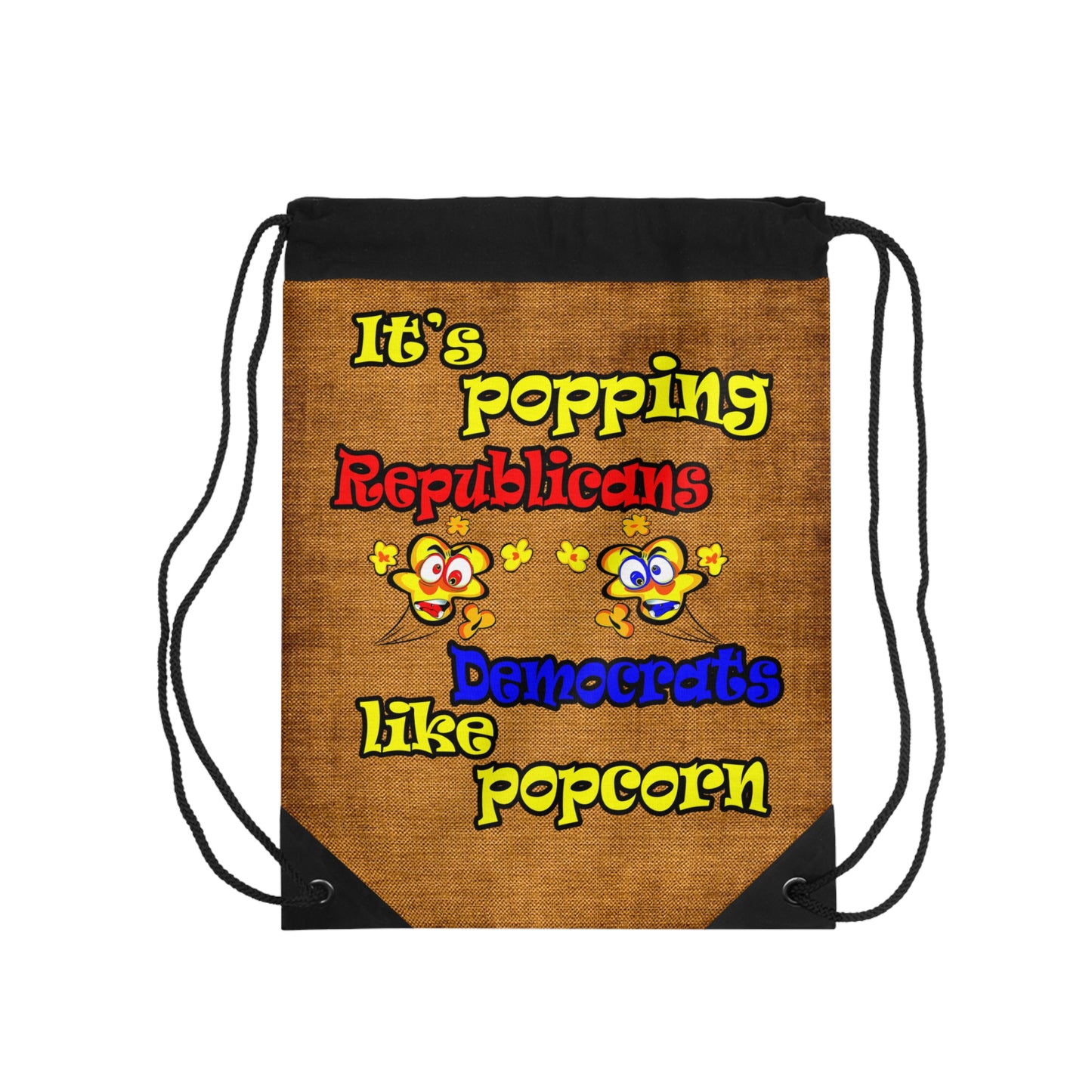 popping like popcorn - Drawstring Bag (dichromatic brown papyrus)