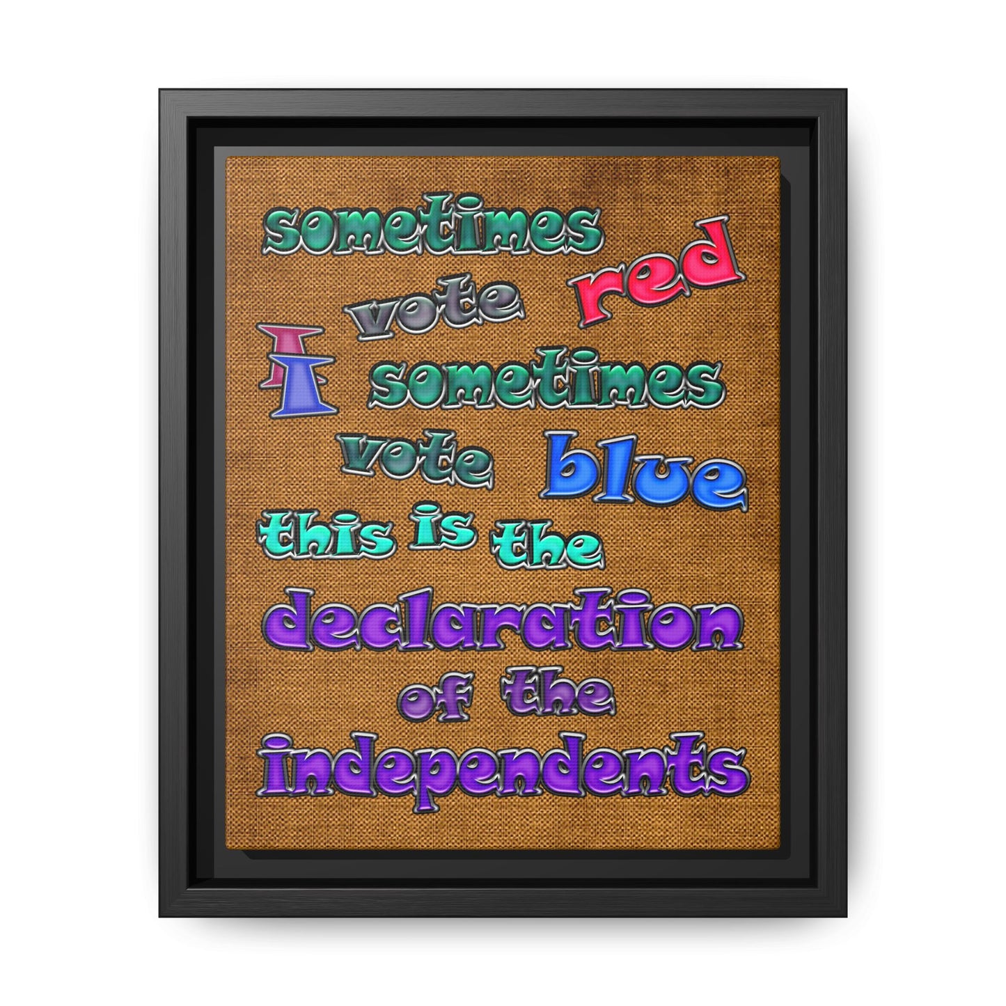 declaration of the independents - framed canvas art (brown papyrus)