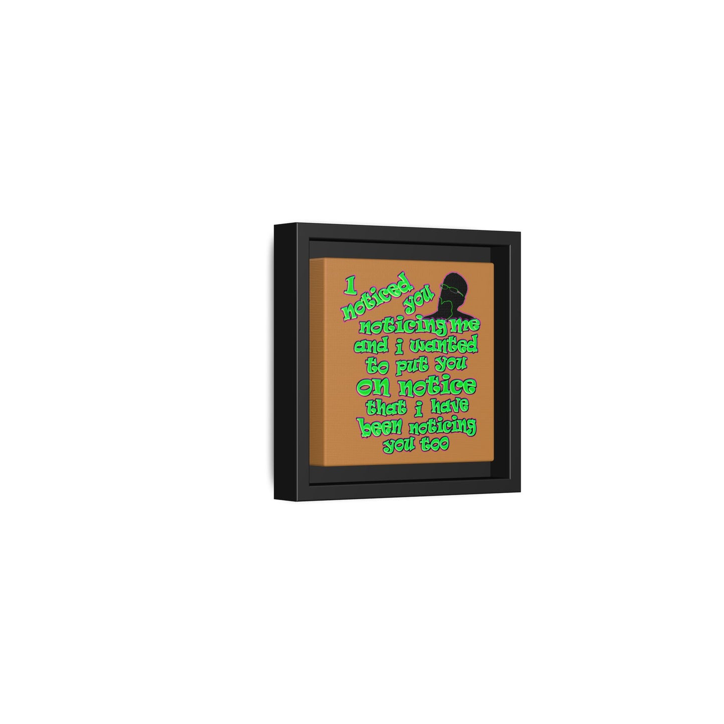 noticed you noticing - framed canvas art (light brown)