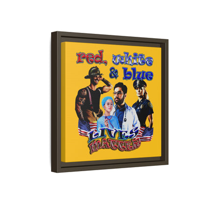 rw&b lives matter - framed canvas art (yellow)