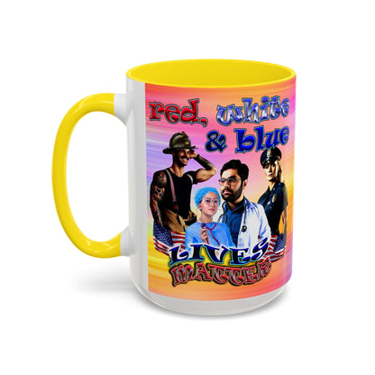 rw&b lives matter - Accent Mug (color blur)