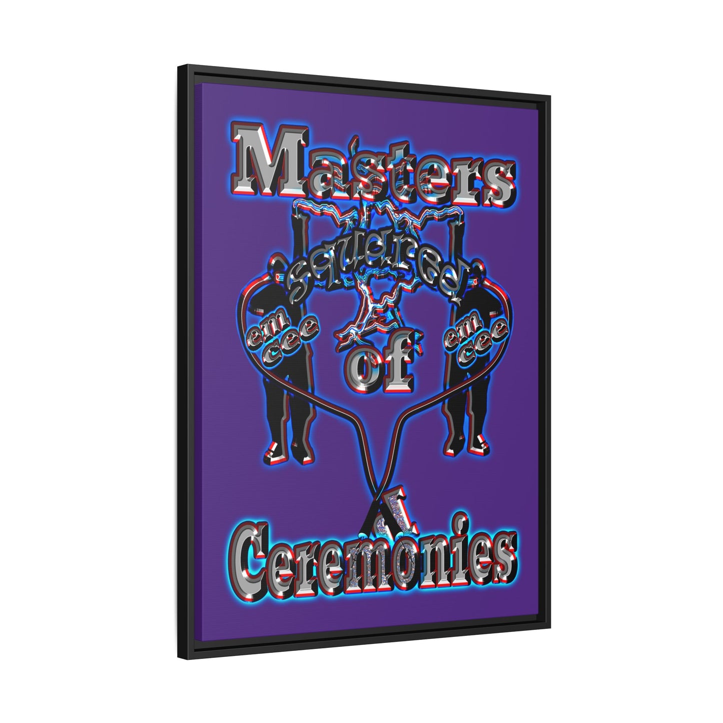 em cee squared - framed canvas art (purple)