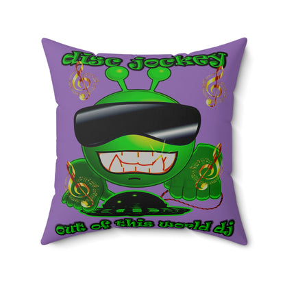 disc jockey - Faux Suede Square Pillow - (light purple)