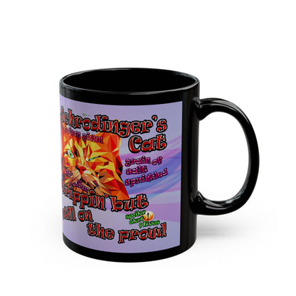 schrodinger's cat - Black Mug (light blue-pink wave)