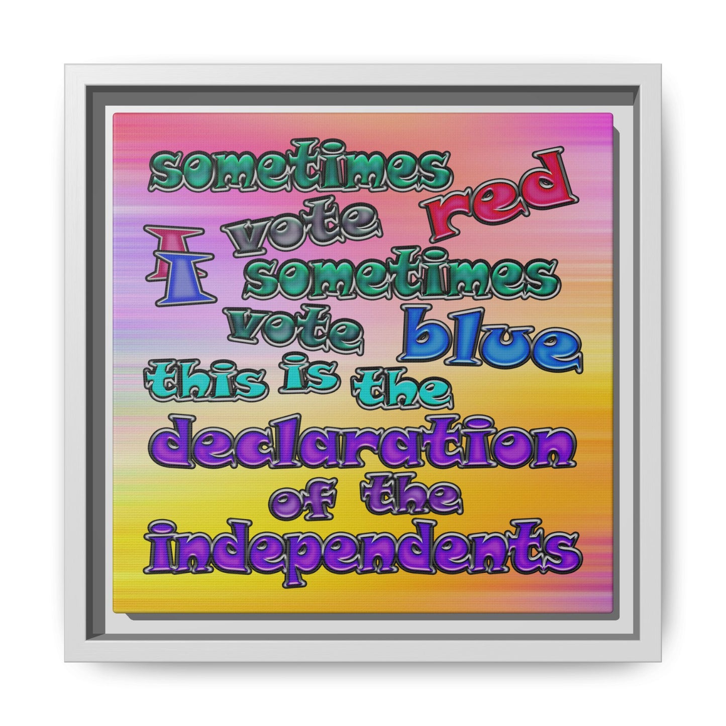 declaration of the independents - framed canvas art (color blur)