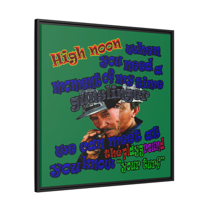 high noon - framed canvas art (dark green)
