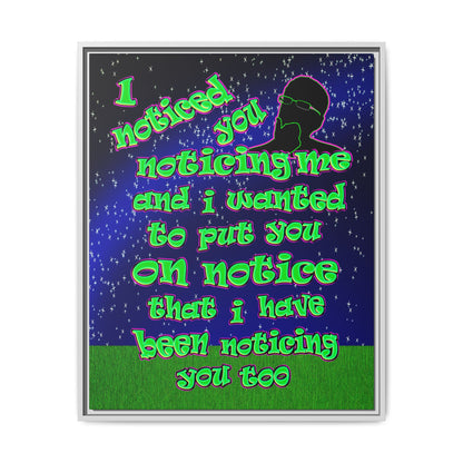 noticed you noticing - framed canvas art ('snoops' background)