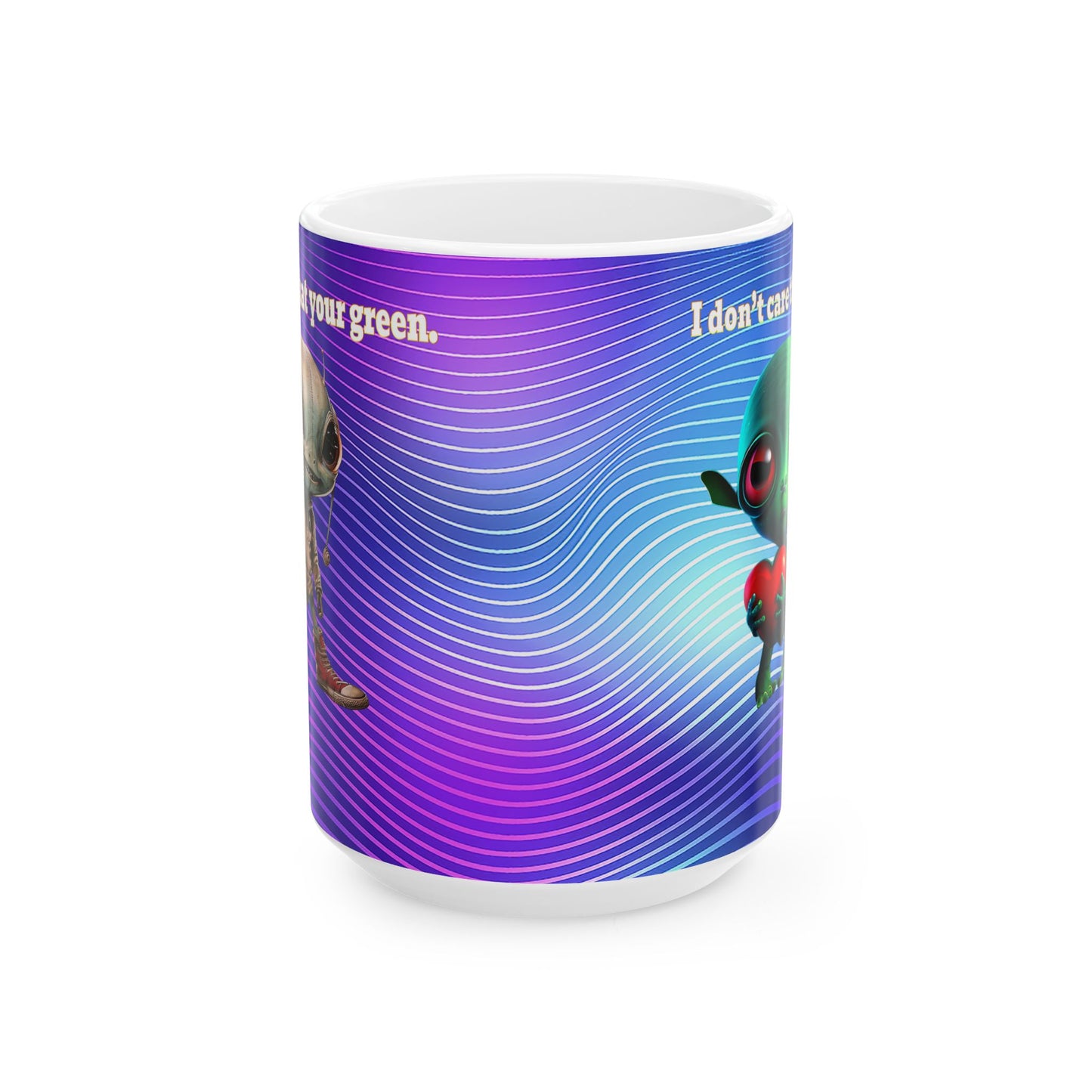 I don't care that your grey - White Mug (purple wave)
