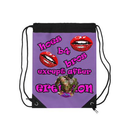 hoes b4 bros - Drawstring Bag (light purple)