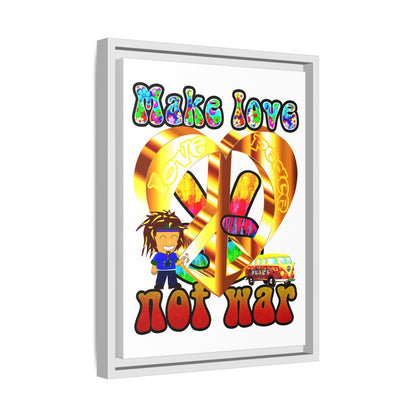 love peace - framed canvas art (white)
