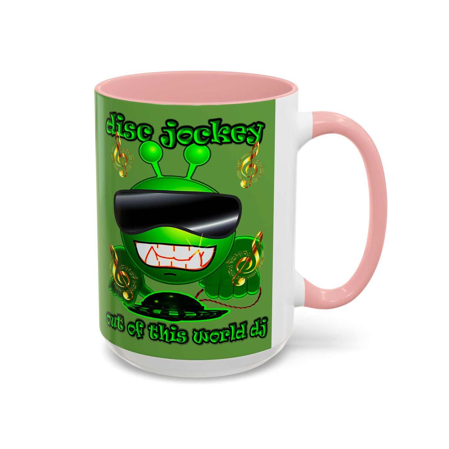disc jockey - Accent Mug (green)