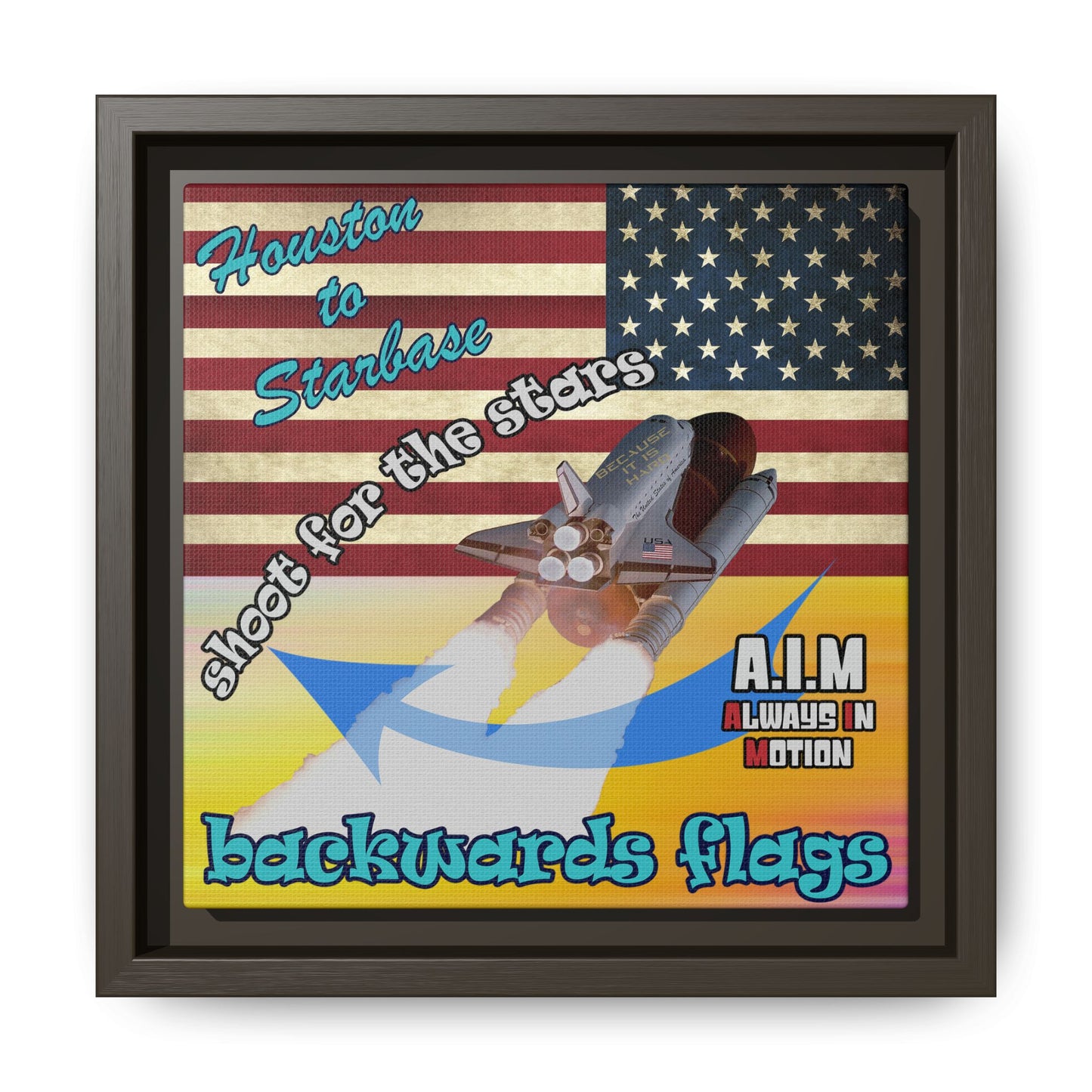 shoot for the stars - framed canvas art (color blur)