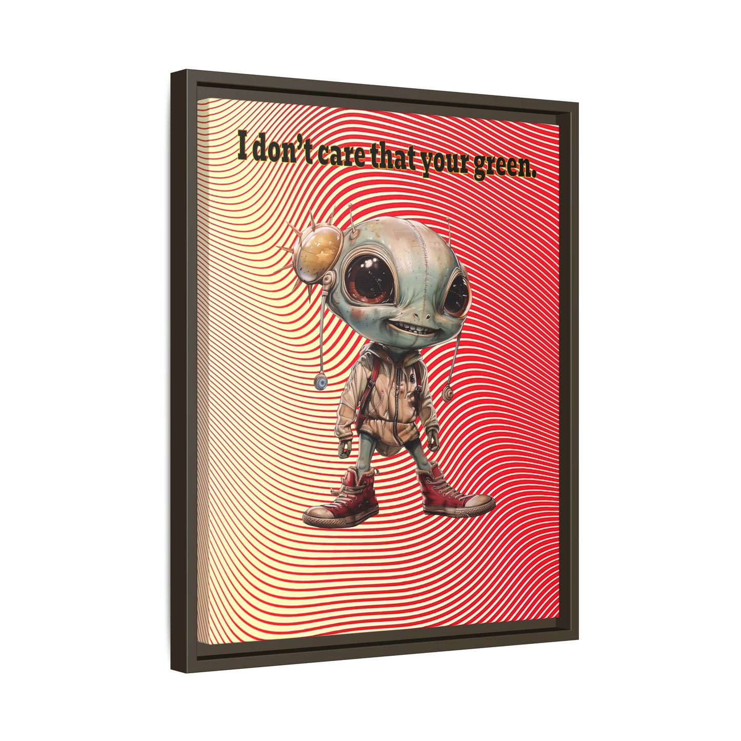 I don't care that your green - framed canvas art (yellow-orange wave)