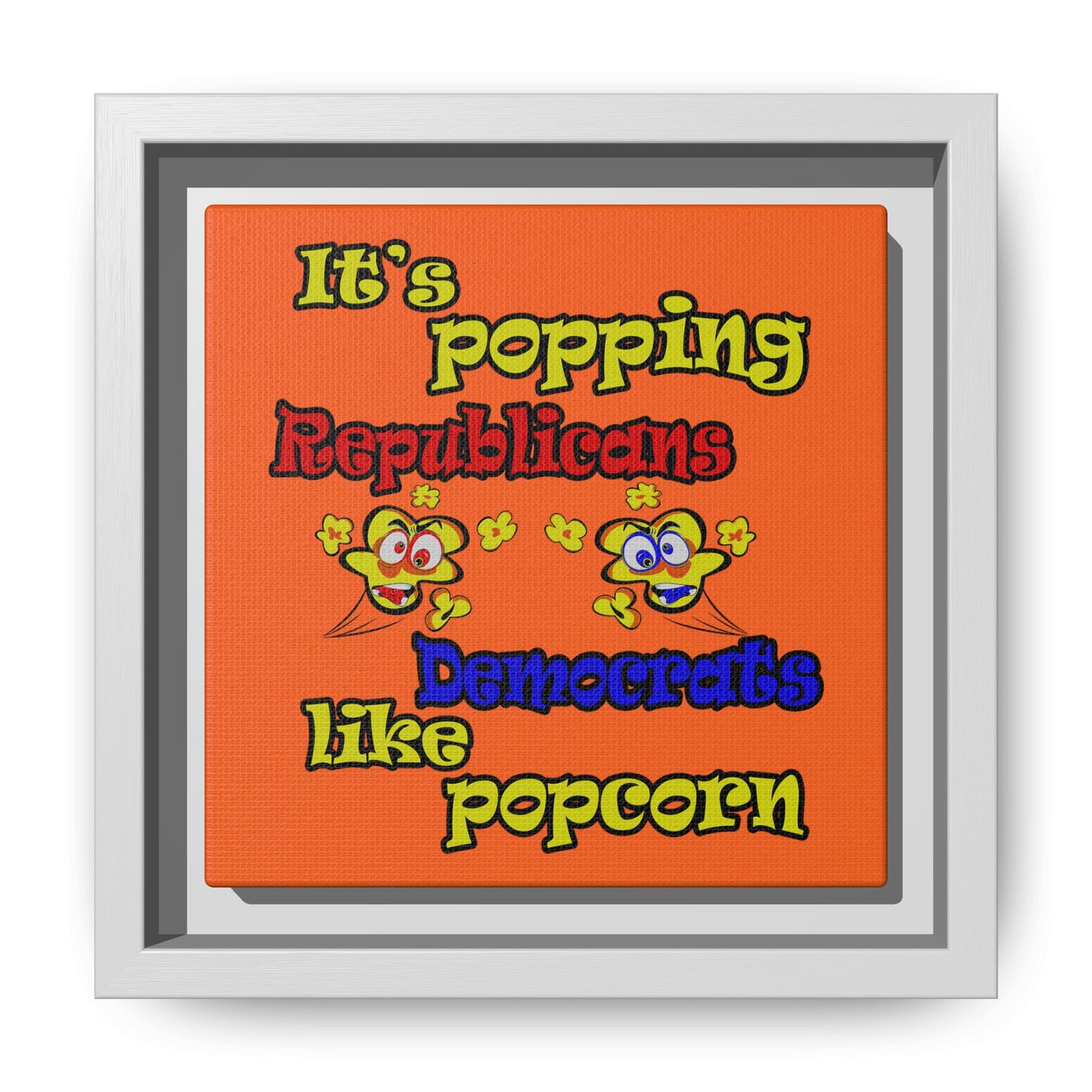 popping like popcorn - framed canvas art (orange)