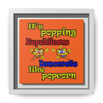 popping like popcorn - framed canvas art (orange)