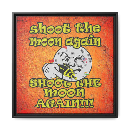shoot the moon again - framed canvas art (burnt orange)