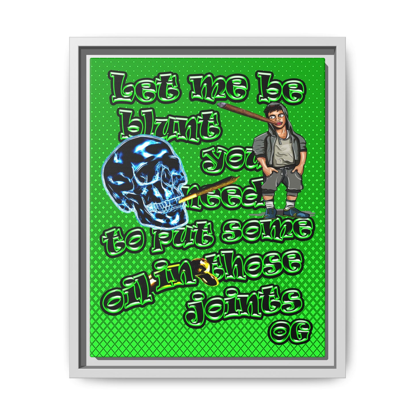 og - framed canvas art (logo green)