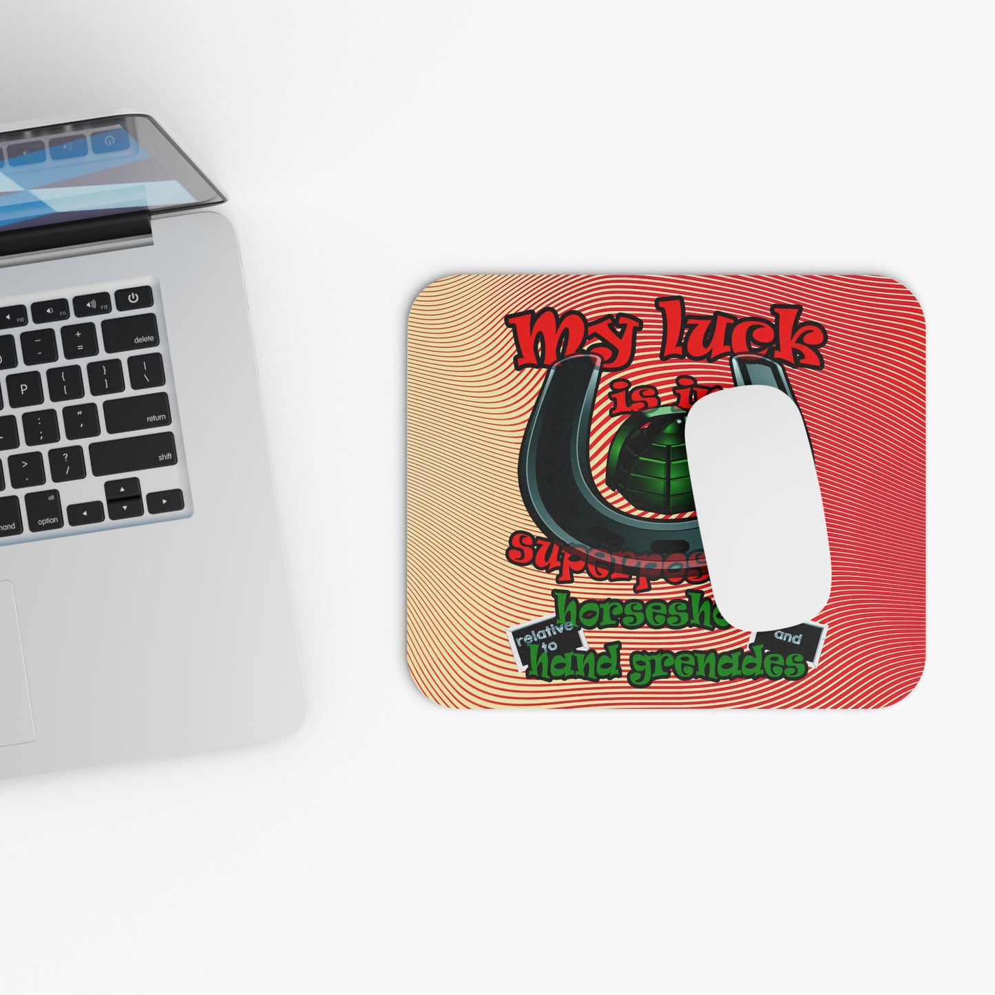 my luck - Mouse Pad (Rectangle) (yellow-orange wave)