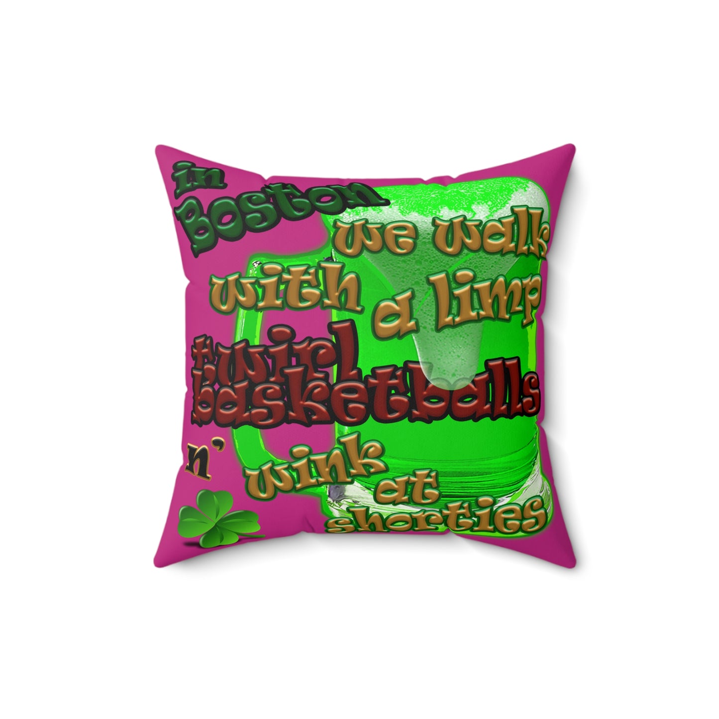 celtics logo - Faux Suede Square Pillow - (pink)