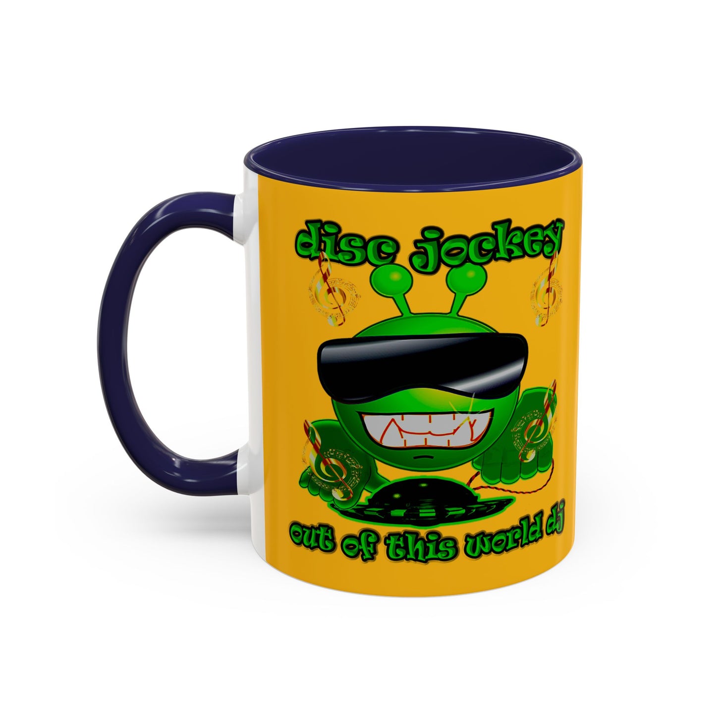 disc jockey - Accent Mug (yellow)