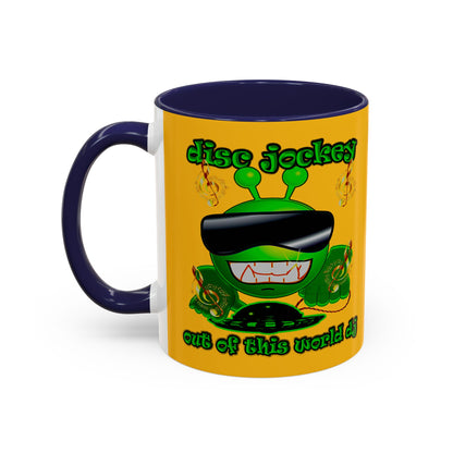 disc jockey - Accent Mug (yellow)