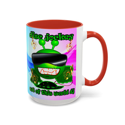disc jockey - Accent Mug (light blue-pink wave)