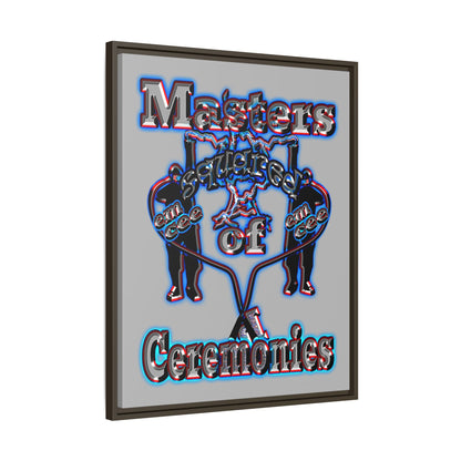 em cee squared - framed canvas art (light grey)