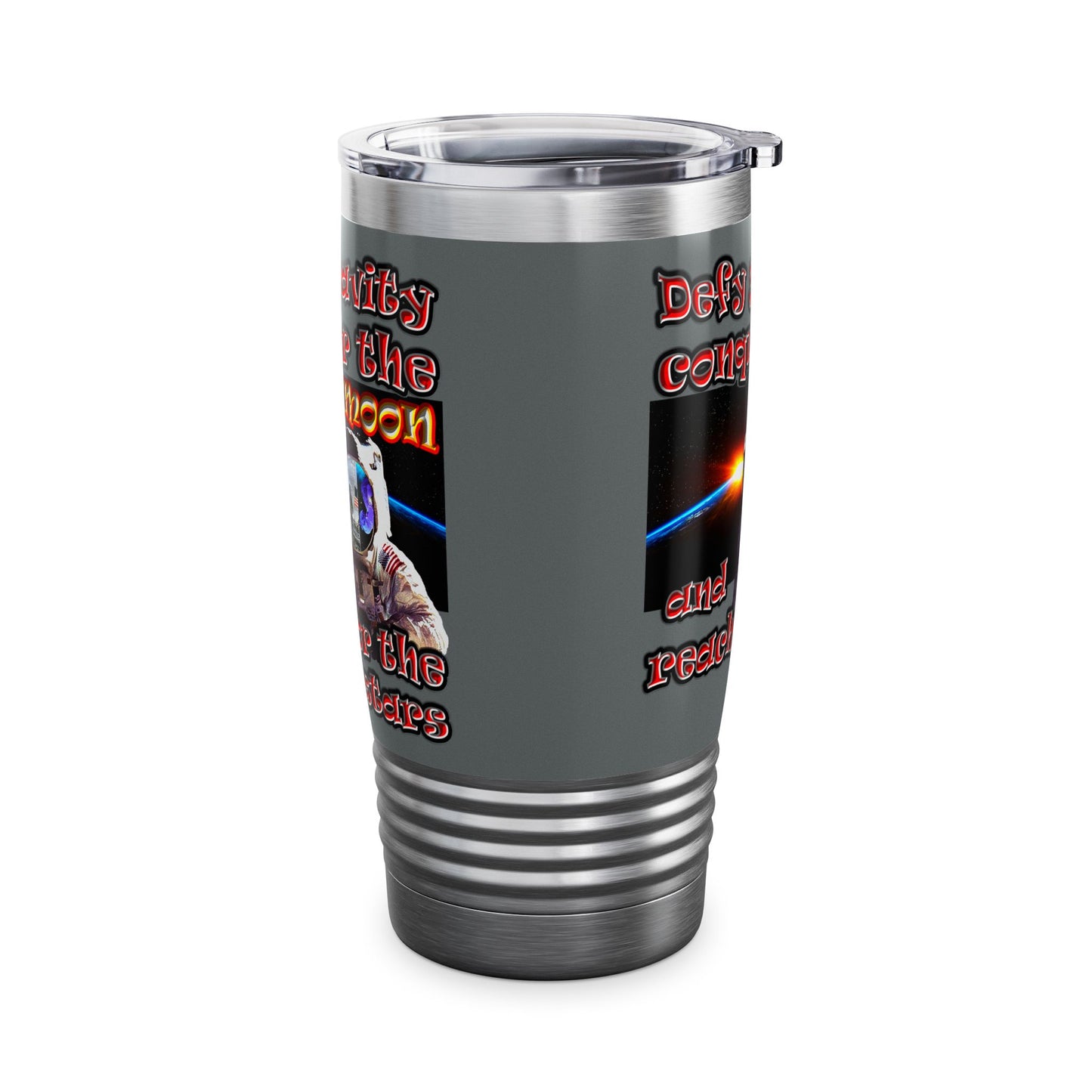 defy conquer reach - Ringneck Tumbler, 20oz (dark grey)
