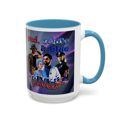 rw&b lives matter - Accent Mug (grey-pink wave)
