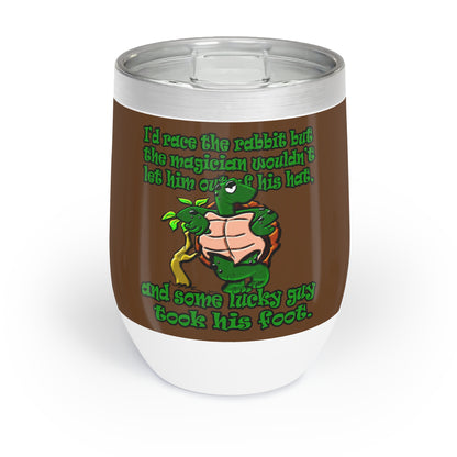 turtle race - Chill Wine Tumbler (brown)