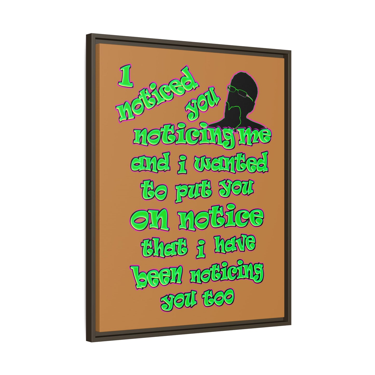 noticed you noticing - framed canvas art (light brown)