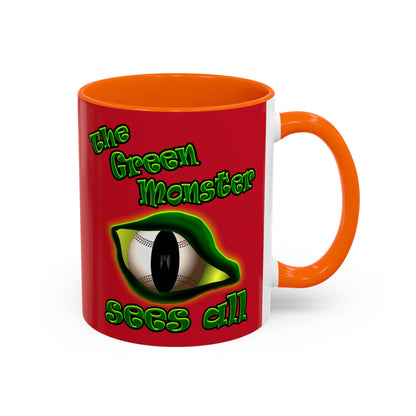 green monster - Accent Mug (dark red)