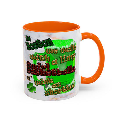 celtics logo - Accent Mug (white marble)