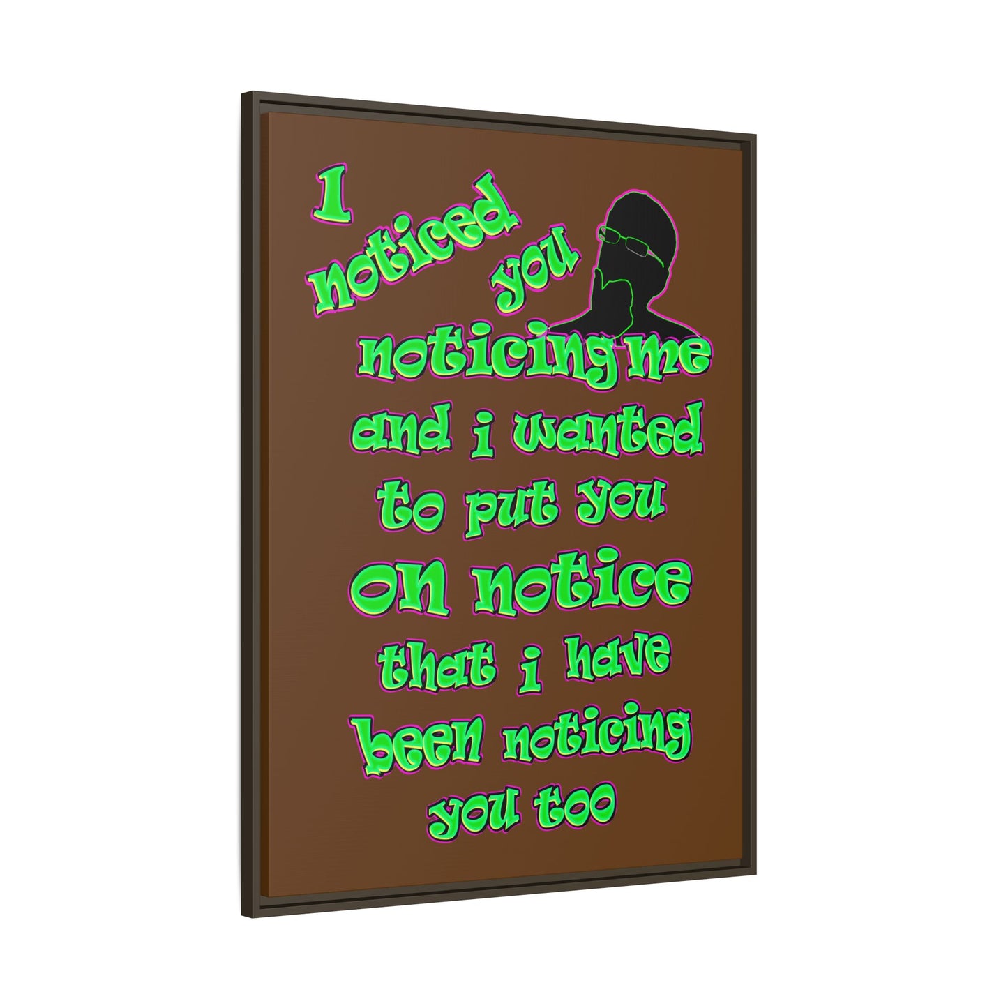 noticed you noticing - framed canvas art (brown)