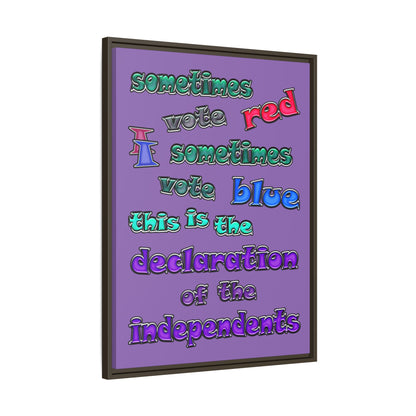 declaration of the independents - framed canvas art (light purple)