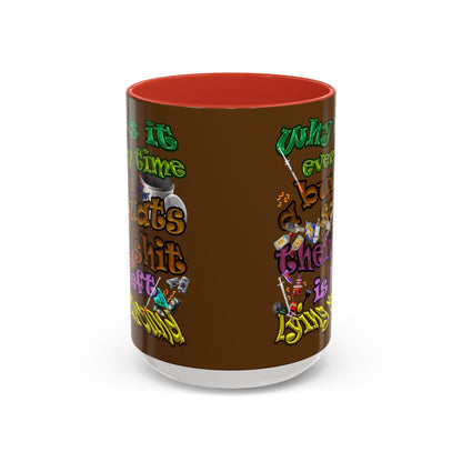 the bum's shit - Accent Mug (brown)