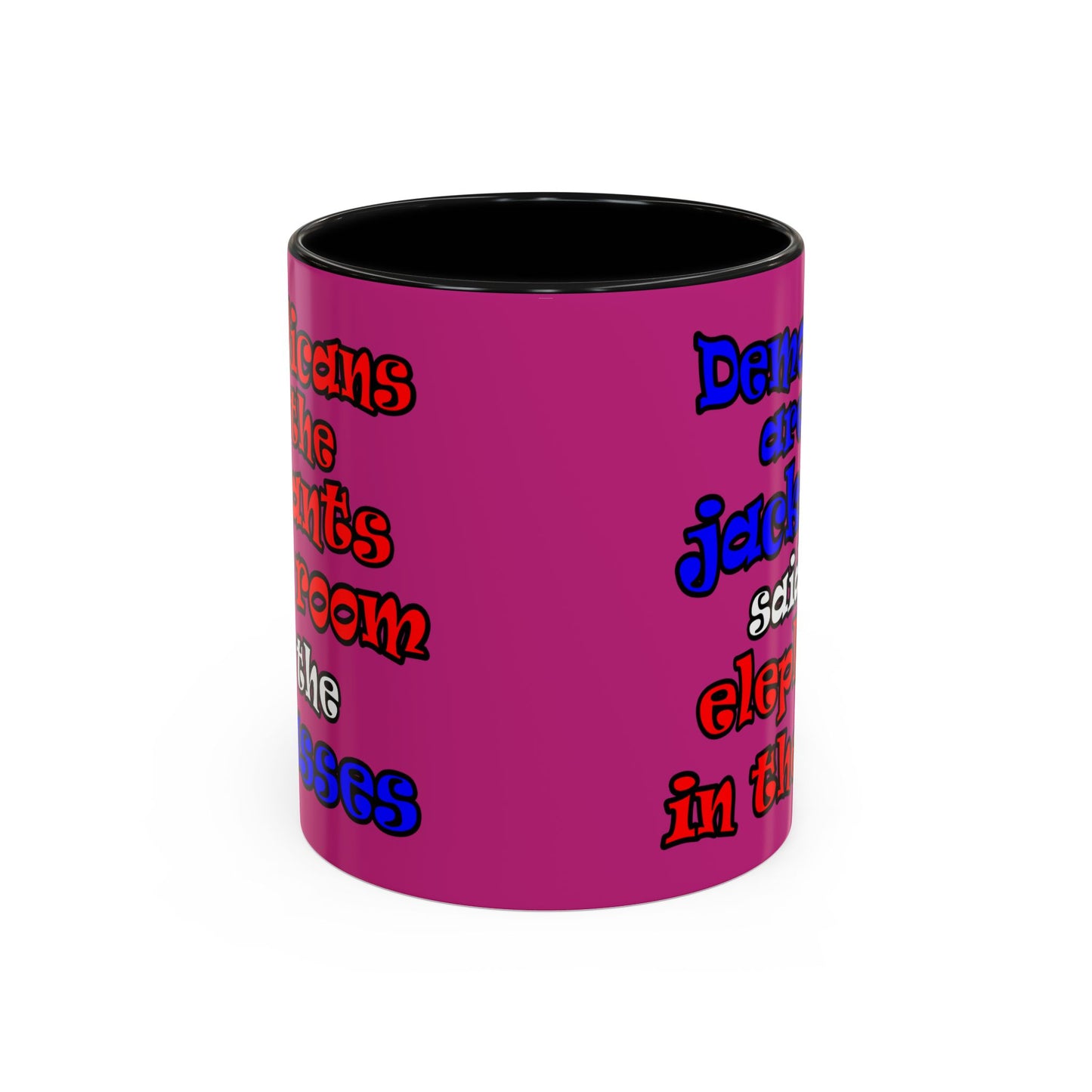 donkeys and elephants - Accent Mug (pink)