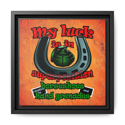 my luck - framed canvas art (burnt orange)