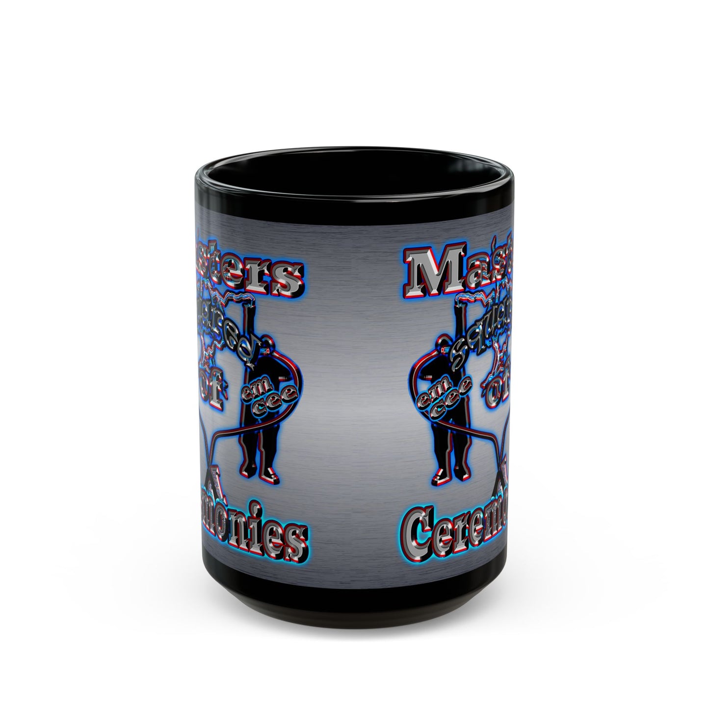 em cee squared - Black Mug (brushed nickel)