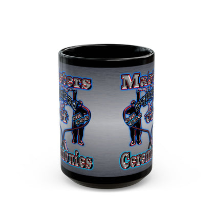 em cee squared - Black Mug (brushed nickel)