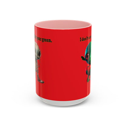 I don't care that your grey - Accent Mug (red)