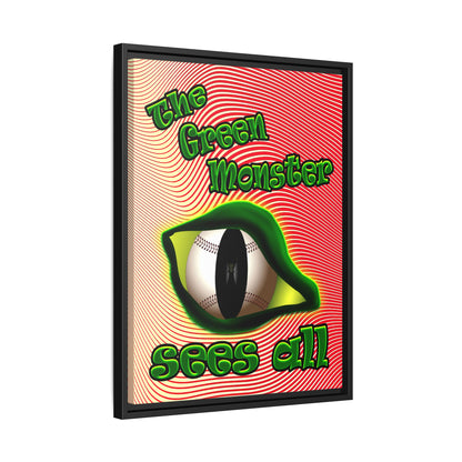 green monster - framed canvas art (yellow-orange wave)