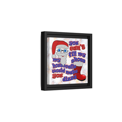santa's shoes - framed canvas art (white marble)