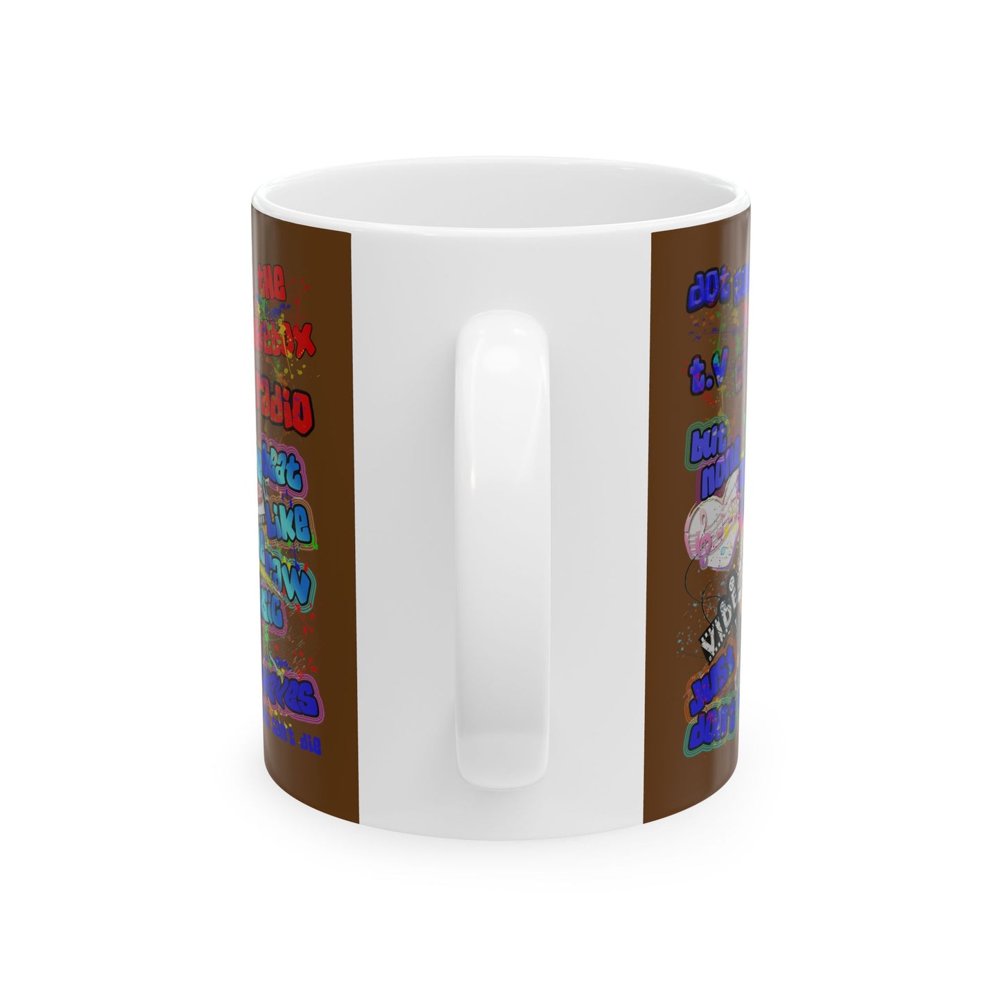 drop the beat - White Mug (brown)