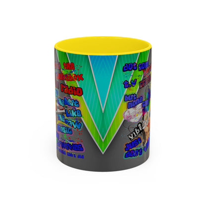 drop the beat - Accent Mug (rainbow split)