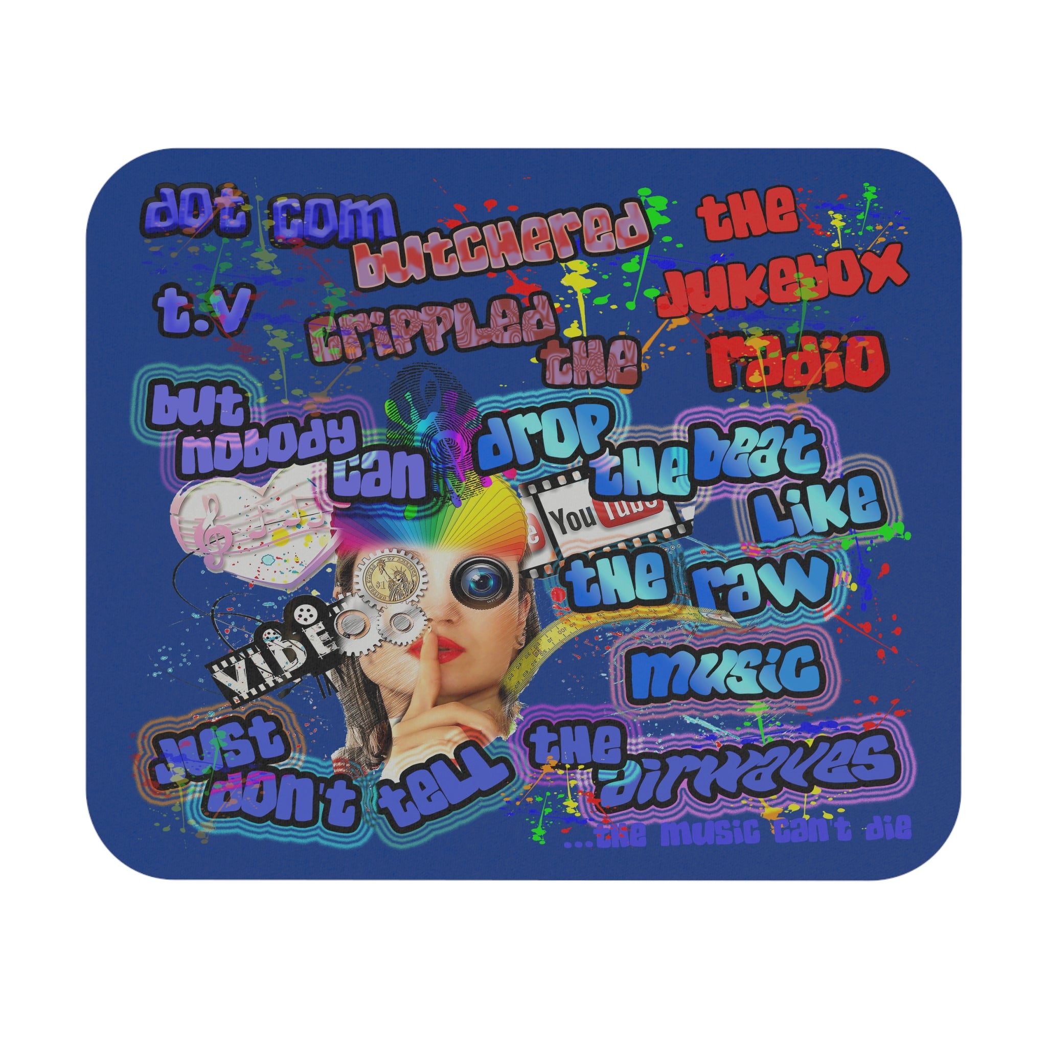 drop the beat - Mouse Pad (Rectangle) (dark blue)
