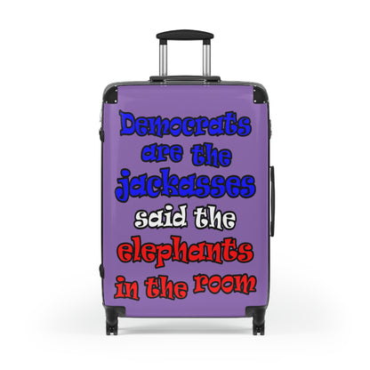donkeys and elephants - Suitcase (light purple)