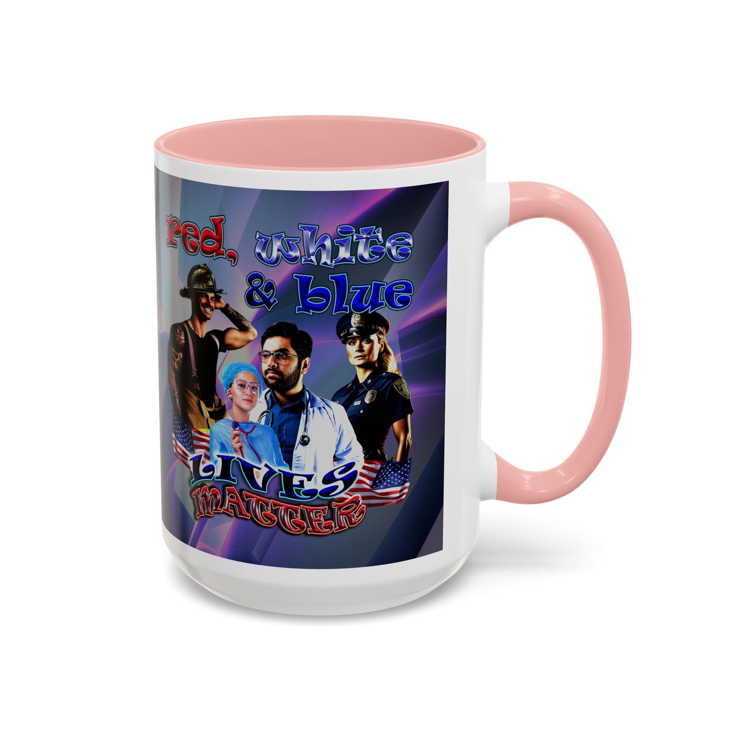 rw&b lives matter - Accent Mug (grey-pink wave)