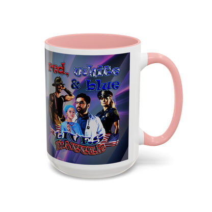 rw&b lives matter - Accent Mug (grey-pink wave)